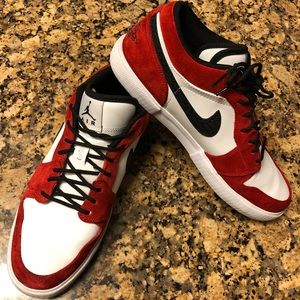 Red suede Air Jordan Low 1’s - size 10 limited!